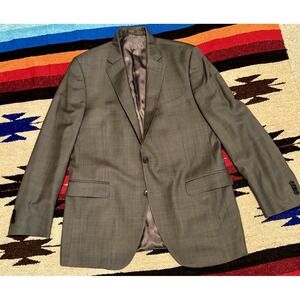PETER MILLAR Twill Weave Pattern Mens 44Tall 100% Wool Gray Sport Coat Blazer